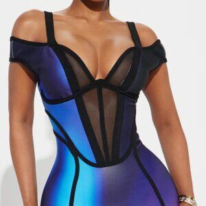 See My Aura Bandage Midi Dress - Multi Color